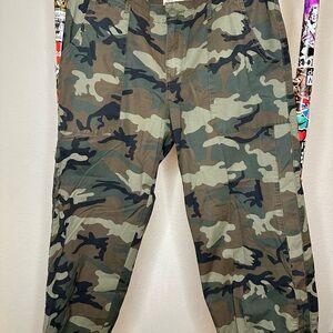 Sanctuary Green and Brown Ankle Cropped Pants